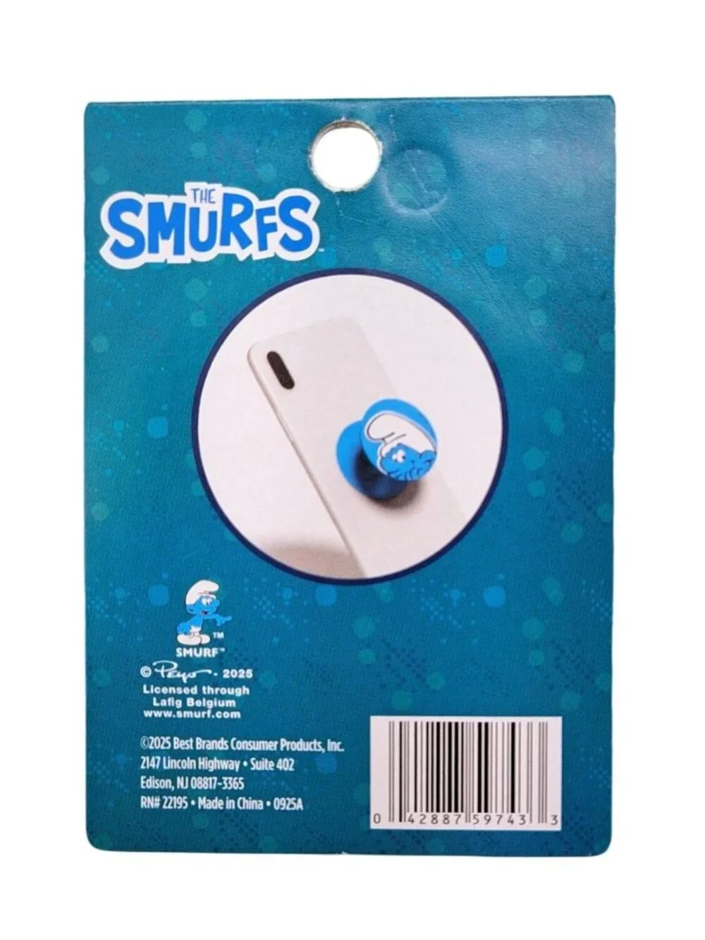 The Smurfs Cell Phone Grip Accessory Blue Peyo Stand White Pop Up Cartoon New